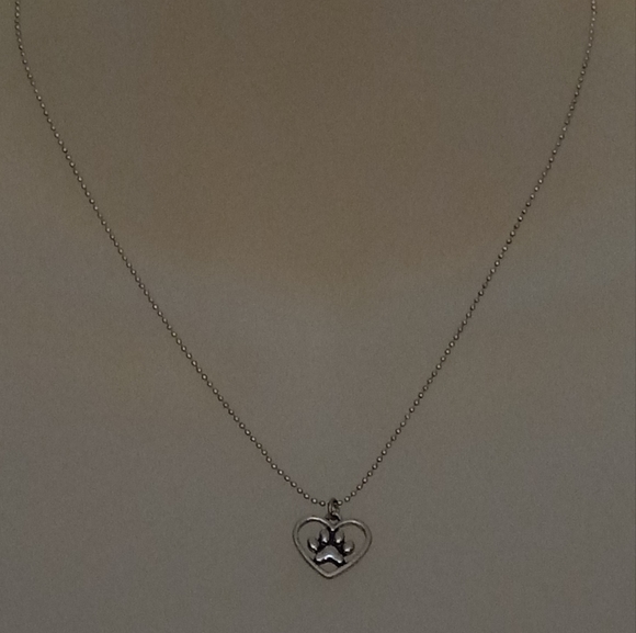 Claire's Jewelry - Silver Tone Paw Pendant Charm Necklace